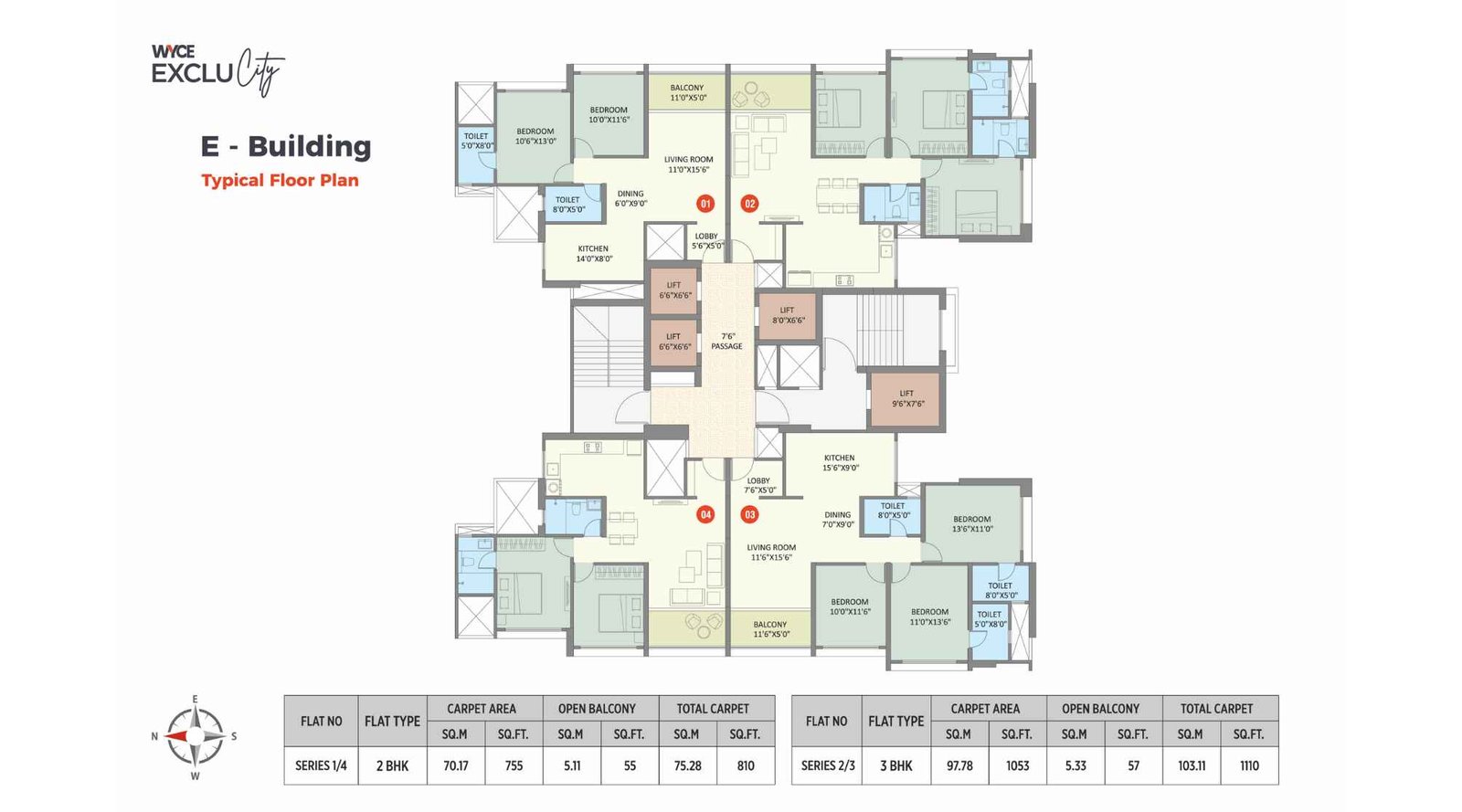 Saniket-WYCE-Exclucity-E-Building-Typical-Floor-Plan